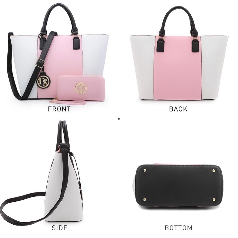 Dasein Satchel Purse Handbag for Women Large Shoulder Work Tote Bag With Matching Wallet - Image 4